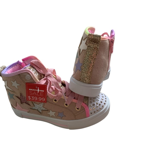 Skechers Twinkle Toes Kids Shoes - Pink - Picture 6 of 9